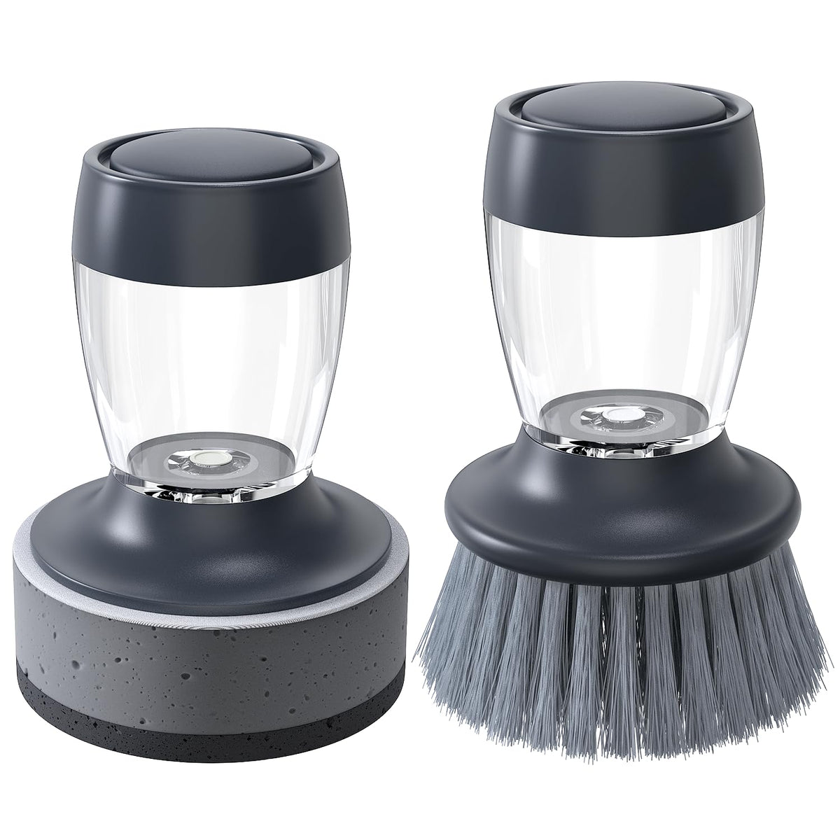 Dish brush with soap dispenser,Nylon Bristles Dish Brush and a Scrub Sponge Dish BrushKitchen Brush for Dish Pot Pan and Sink Cleaning,dish brush Pack of 2