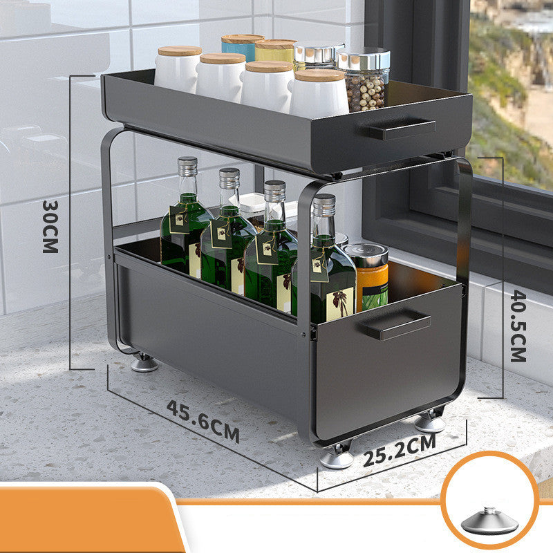 Multifunctional Floor Sink Shelf Organizer