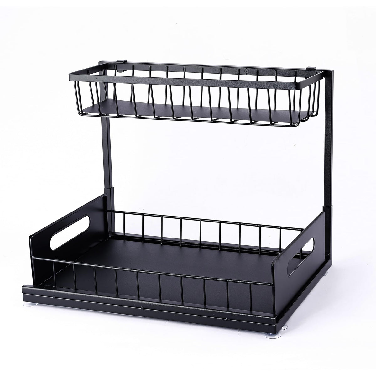 Tidy Tray™ Under Sink Organizer - Black | Stylish Metal Under Sink Organizers and Storage | Adjustable Under Sink Organizer Kitchen | Under Sink Organizer Bathroom & Under Cabinet Organizer