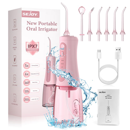Travel-Sized Family Water Flosser with 8 Tips