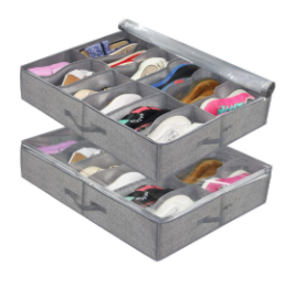 Sophisticated Shoe Organizer with Under-Bed Storage (One Piece)