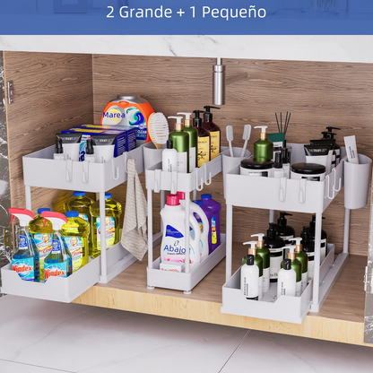 3-Piece Under-Sink Storage Organizer for Bathroom