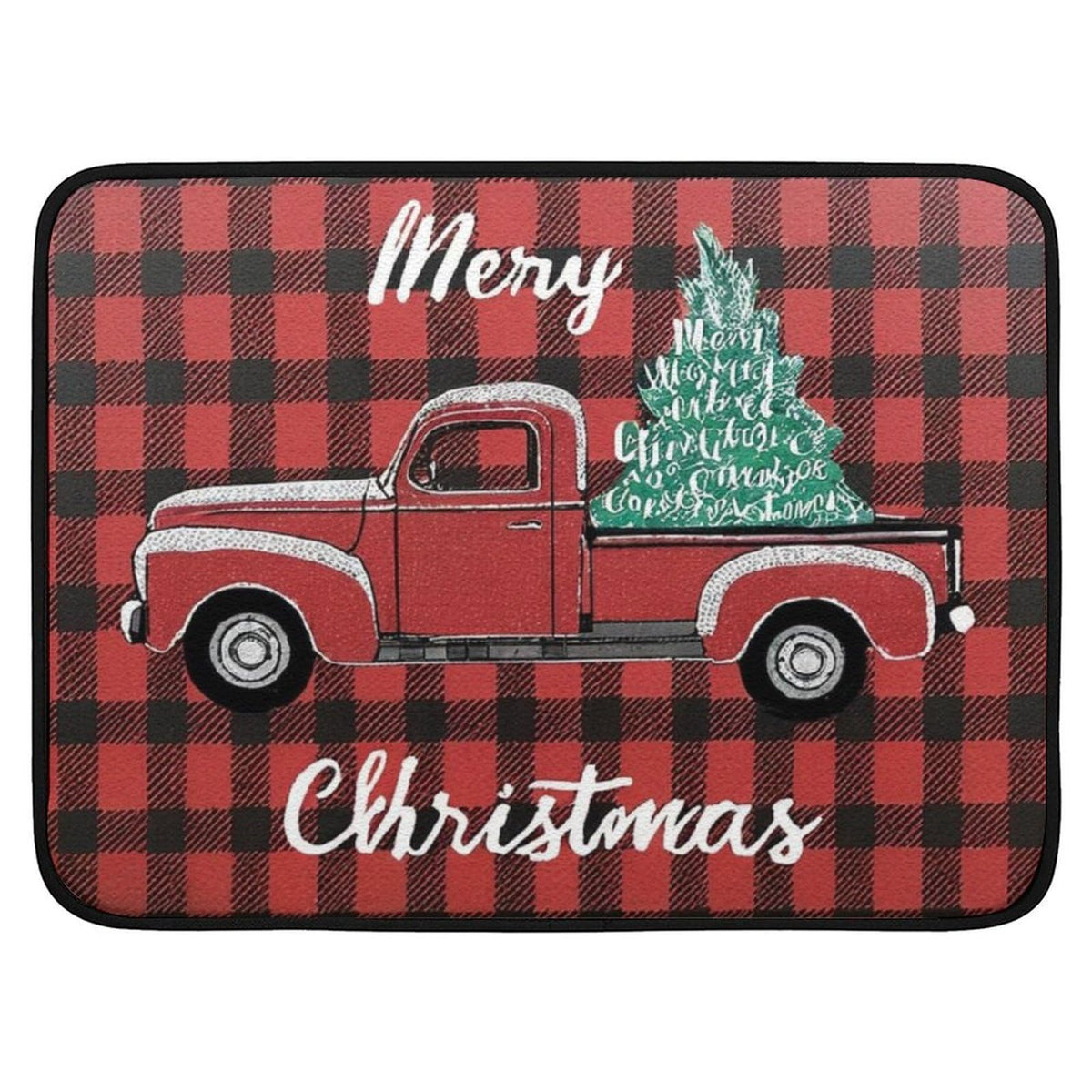 Christmas Truck Dish Drying Mat - 18" x 24" Microfiber Dish Mat Absorbent Drying Pad Heat-resistant Dish Drainer Mats for Kitchen Countertop